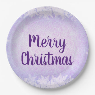 Assiettes En Carton Purple Frost Joyeux Noël
