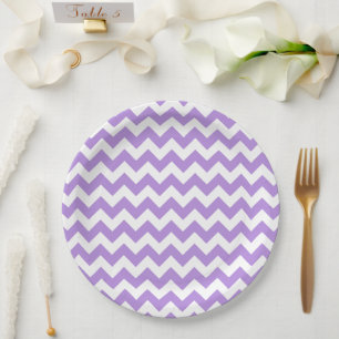 Assiettes En Carton Purple Zigzag, Purple Chevron, Motif géométrique