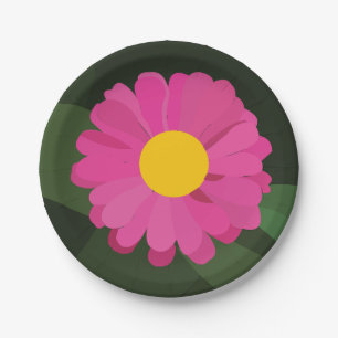 Assiettes En Carton Purple Zinnia Fleur Floral Party