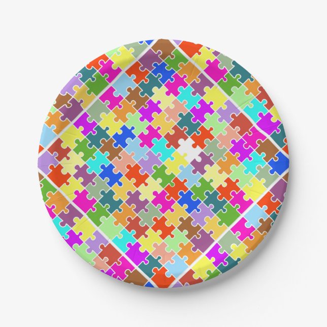 Assiettes En Carton Puzzle d'amusement (Devant)