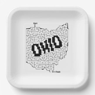 Assiettes En Carton Puzzle de l'Ohio Maze
