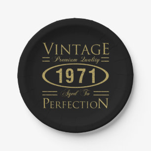 Assiettes En Carton Qualité Premium 1971 50e anniversaire