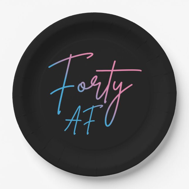 Assiettes En Carton Quarante AF II - Cadeau d'anniversaire (Devant)