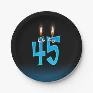 Assiettes En Carton quarante-cinquième Anniversaire avec des nombres