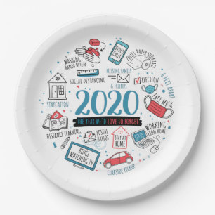Assiettes En Carton Quarantine 2020 Pandemic Commemorative