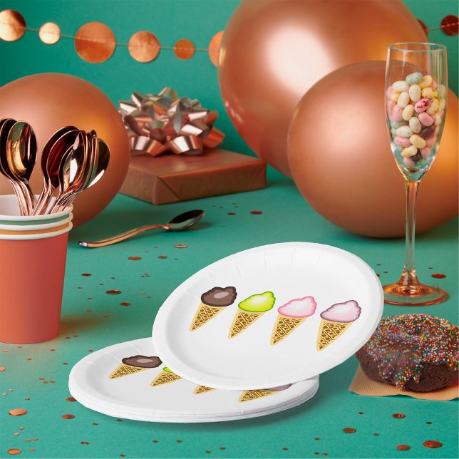 Assiettes En Carton Quatre Glaces (Créateur téléchargé)