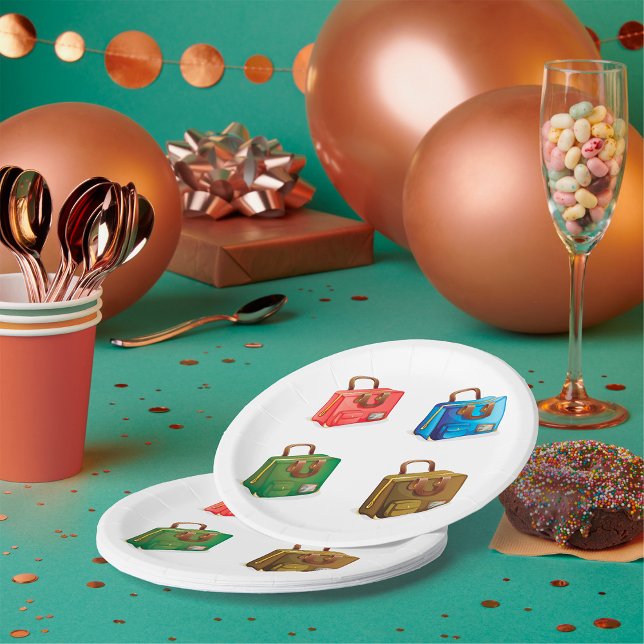 Assiettes En Carton Quatre Plaques de papier pour valises (Créateur téléchargé)
