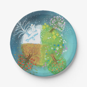 Assiettes En Carton Quatre saisons sur Terre