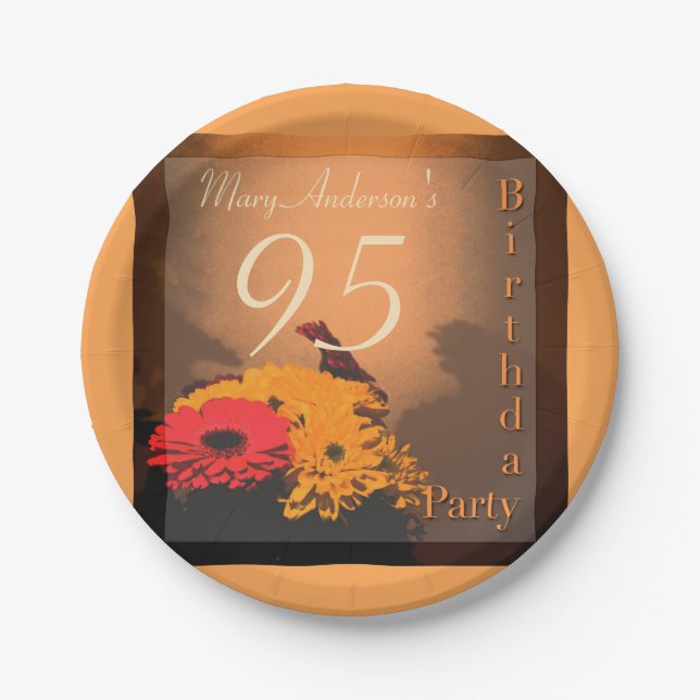 Assiettes En Carton Quatre-vingt-quinzième plaques à papier de fête (Devant)