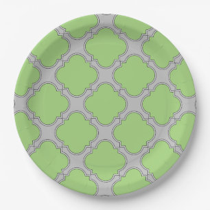 Assiettes En Carton Quatrefoil vert