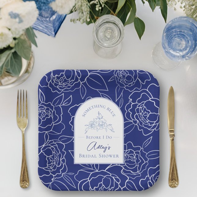 Assiettes En Carton Quelque chose de bleu avant que je ne fasse une él (Créateur téléchargé)