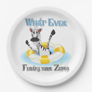 Assiettes En Carton Quelque chose de drôle flotte votre Zebra