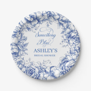 Assiettes En Carton Quelque chose de Fête des mariées bleue