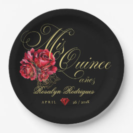 Assiettes En Carton Quinceanera 15e fête d'anniversaire personnalisée