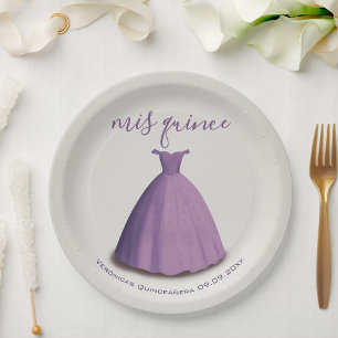Assiettes En Carton Quinceañera met quince violet habillage de table