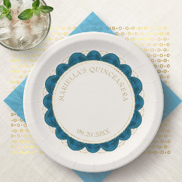 Assiettes En Carton Quinceanera turquoise