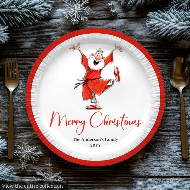 Assiettes En Carton Quirky Funny Santa Claus Script Font Christmas (Quirky Santa Claus Script Font Christmas Paper Plates

)