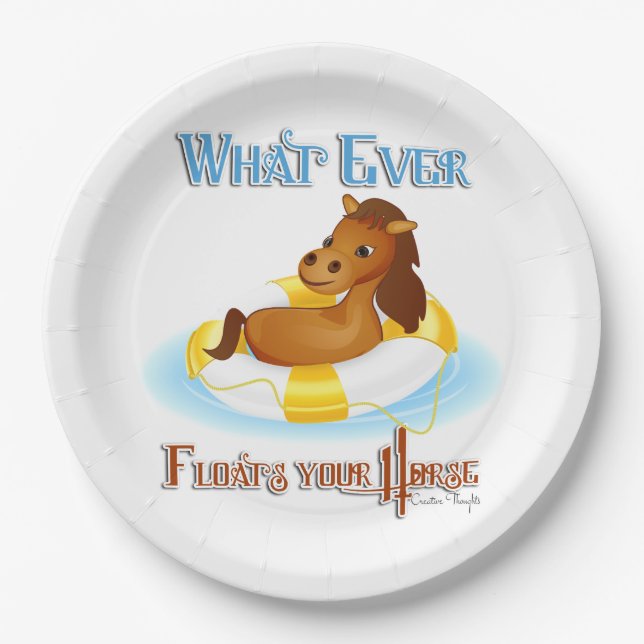 Assiettes En Carton Quoi qu'il flotte votre cheval 2 (Devant)