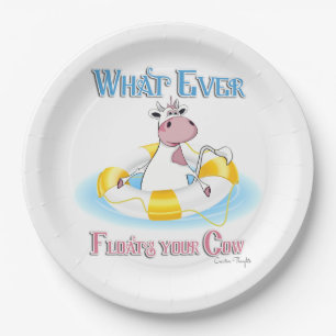 Assiettes En Carton Quoi qu'il flotte votre vache 2