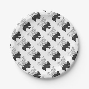 Assiettes En Carton Rabbit Silhouette main