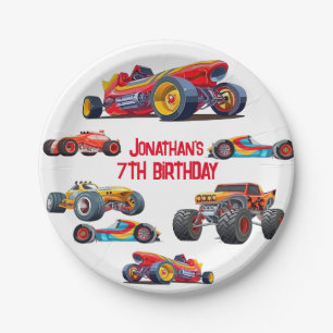 Assiettes En Carton Race Car Monster Camion Voitures Course Anniversai