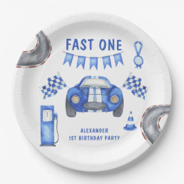 Assiettes En Carton Race Car Première fête d'anniversaire