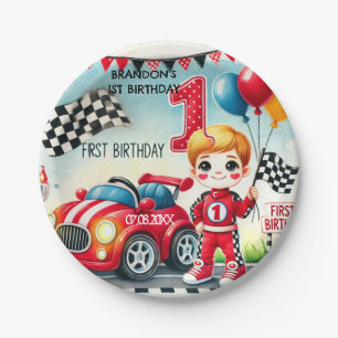 Assiettes En Carton Racing Car Boy 1er anniversaire