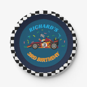 Assiettes En Carton Racing Enfant's Birthday Race Car Thème Invitation