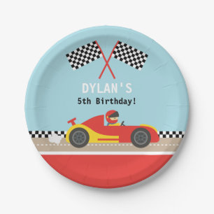 Assiettes En Carton Racing Voiture Racer Garçons Anniversaire Fournitu
