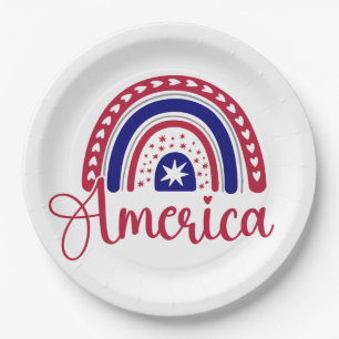 Assiettes En Carton Rainbow America