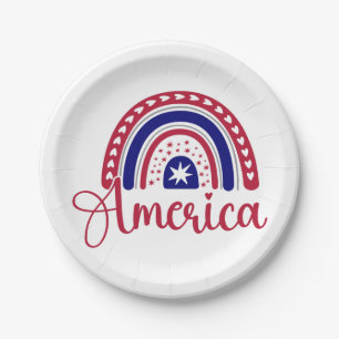 Assiettes En Carton Rainbow America
