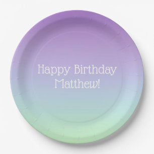 Assiettes En Carton Rainbow Boy fête d'anniversaire