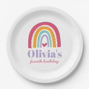 Assiettes En Carton Rainbow Bright Birday Party