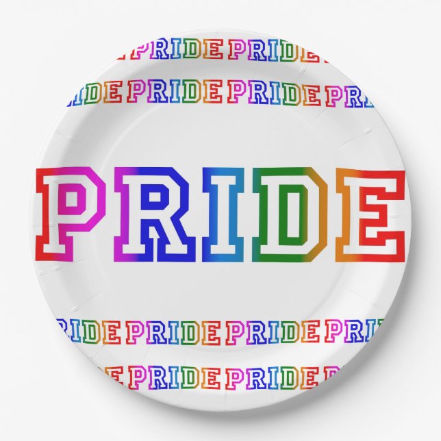 Assiettes En Carton Rainbow FIDE Celebration 9" Plaque de papier (Devant)