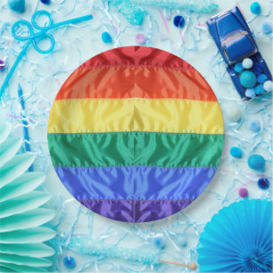 Assiettes En Carton Rainbow Flag Gay pride LGBTQ L'amour LGBT