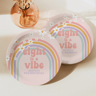 Assiettes En Carton Rainbow Pastel Eight is a Vibe 8e anniversaire