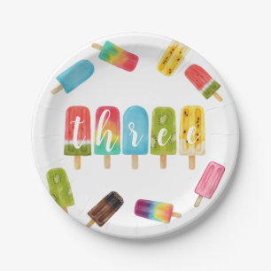 Assiettes En Carton Rainbow Pop Anniversaire 3ème anniversaire