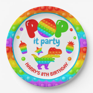 Assiettes En Carton Rainbow Pop It Fidget Toy Anniversaire
