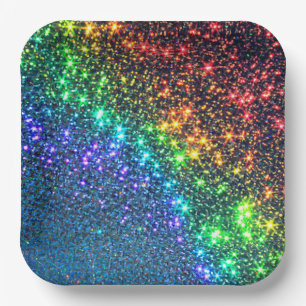 Assiettes En Carton Rainbow Stars Papier