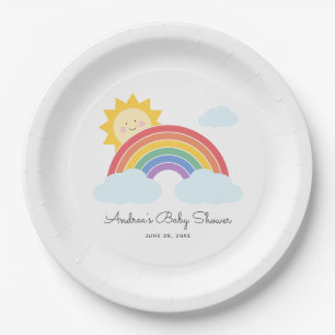Assiettes En Carton Rainbow Sunshine Baby shower ou anniversaire