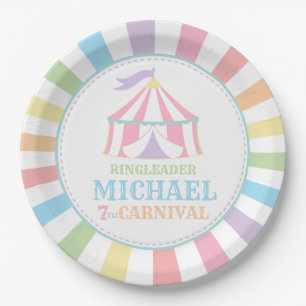 Assiettes En Carton Rainbow Tent Circus Carnival Plaques de fête d'ann