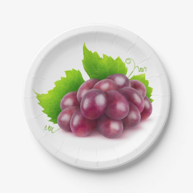 Assiettes En Carton Raisins rouges (Devant)