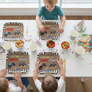Assiettes En Carton Rallye de camions monstres pour le troisième anniv