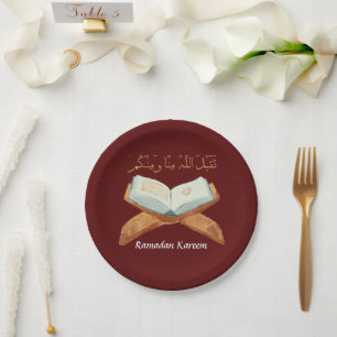 Assiettes En Carton Ramadan Kareem Ramadan Moubarak Plaques papier