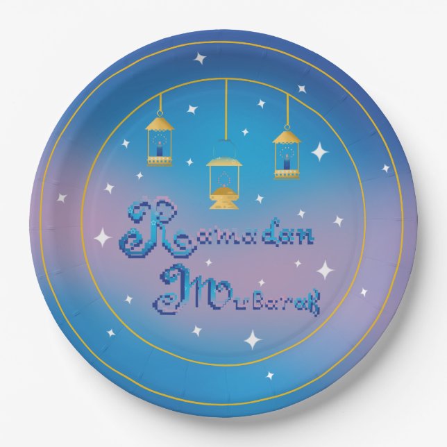 Assiettes En Carton Ramadan Moubarak (Devant)