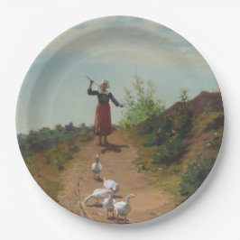 Assiettes En Carton Ramener le troupeau d'oies (par Paul Peel)