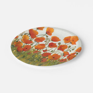 Assiettes En Carton Rangées des pavots I