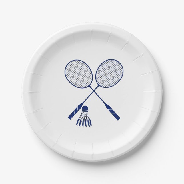 Assiettes En Carton Raquettes de badminton minimal Shuttlecock Birdie (Devant)
