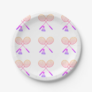 Assiettes En Carton Raquettes de badminton minimal Shuttlecock Birdie
