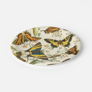 Assiettes En Carton Rassemblement coloré des papillons et des